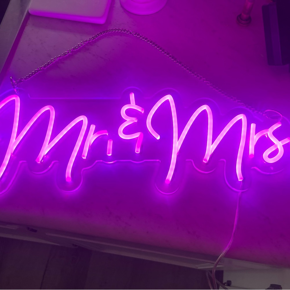 Neon hanging signs